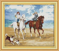 the horse riding women people canvas cross stitch kits 11ct 100 printed embroidery diy handmade needlework wall home decor