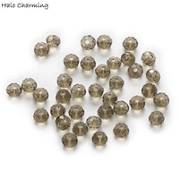 50 piece gray crystal glass rondelle quartz faceted beads for handmade bracelet necklaces diy jewelry making 4 8mm