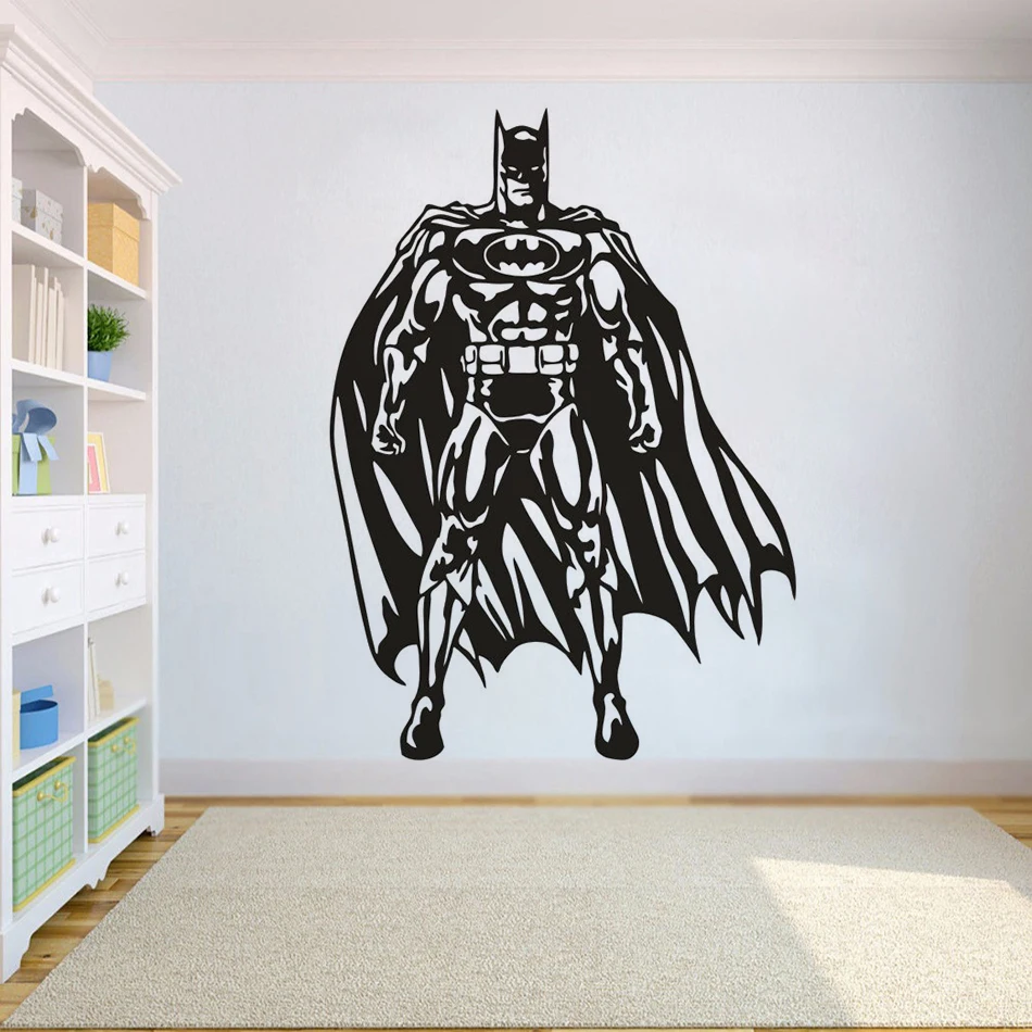 Superhero Batman Vinyl Wall Sticker Kids Playroom Décor Removable Decal Hot Movie Hero Art Murals AZ816 | Дом и сад