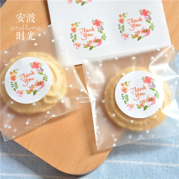 250pcsThank вы Мощность Бумага упаковка Стикеры для конфет от китайского