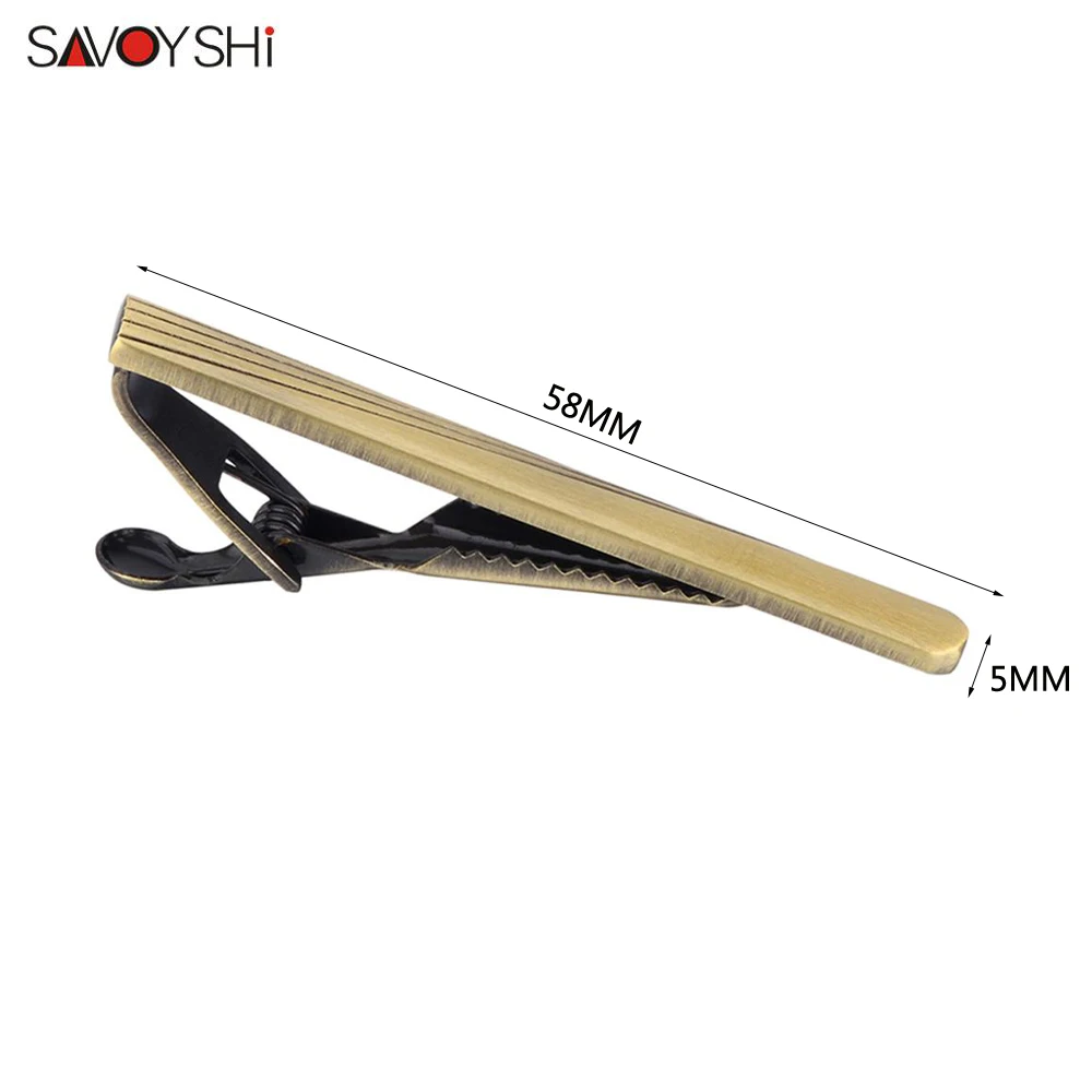 SAVOYSHI винтажный Бронзовый зажим для галстука для мужчин зажим для галстука-бара классический простой металлический зажим для галстука мужские ювелирные изделия гравировка имя