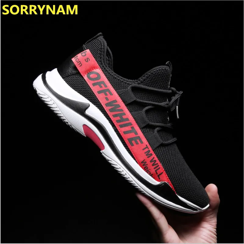 SORRYNAM 2018 лето с-белый с дышащей сеткой Для мужчин Повседневное обуви эспадрильи