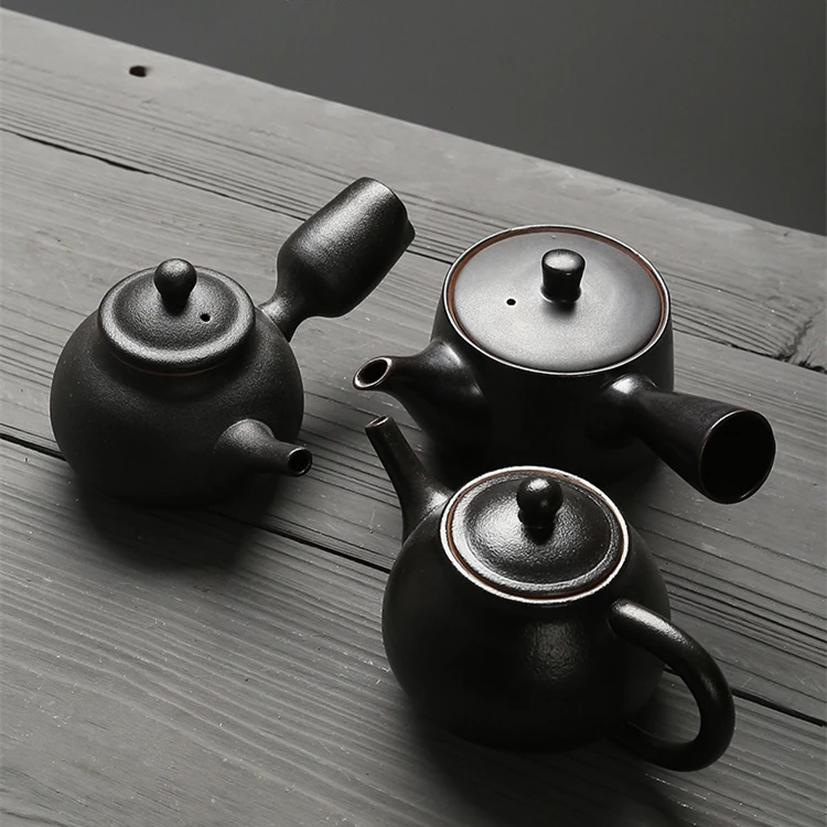 Японский чайный горшок кунг-фу черные глазурованные чайные горшки японский