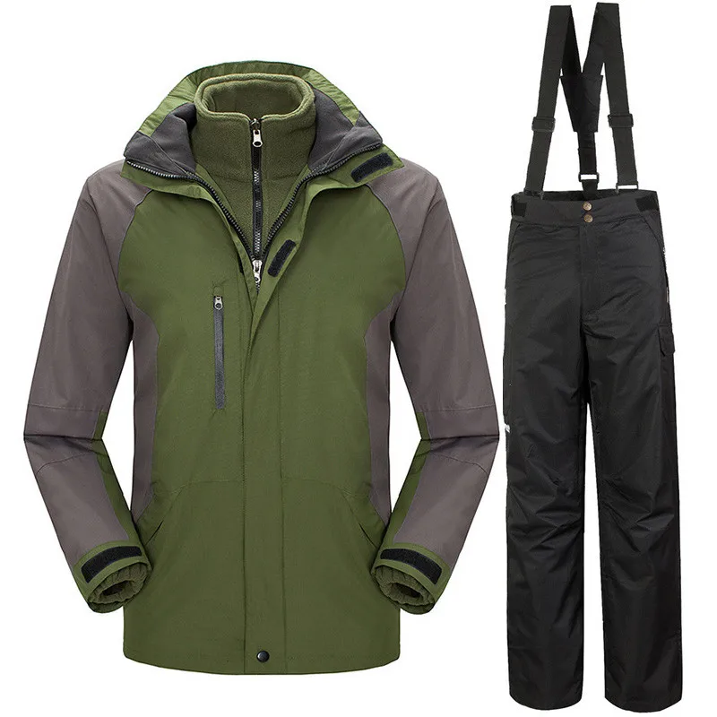 Мужской лыжный костюм для русской зимы водонепроницаемая ветрозащитная