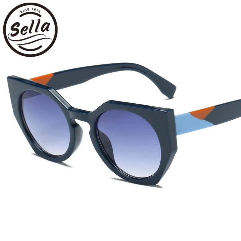 Sella Новинка 2018 года модные женские туфли негабаритных Cateye Солнцезащитные очки