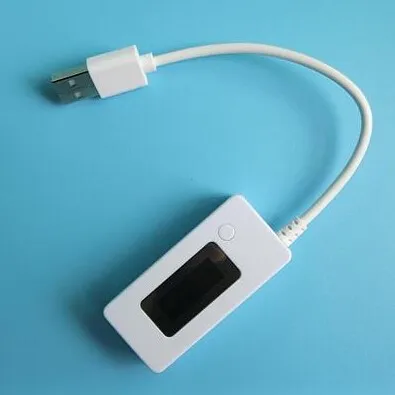 KCX-017 с белым шлейфом Амперметр ЖК-дисплей дисплей мини USB Напряжение ток емкость монитор метр тестер 3 V-7 V детектор мобильный прибор для испытания источника питания