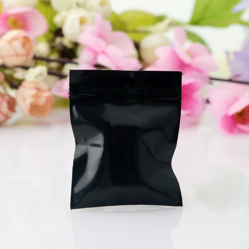 Большие партии 100 шт. маленькие черные полиэтиленовые пакеты с застежкой-молнией