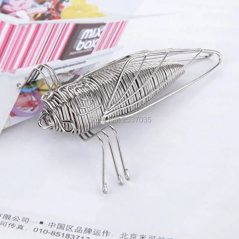 Магнит на холодильник C6 CICADA оригинальное/насекомое из нержавеющей стали ручная