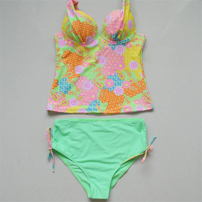 2018 женский Танкини с принтом пейсли комплект бикини купальный костюм танкини