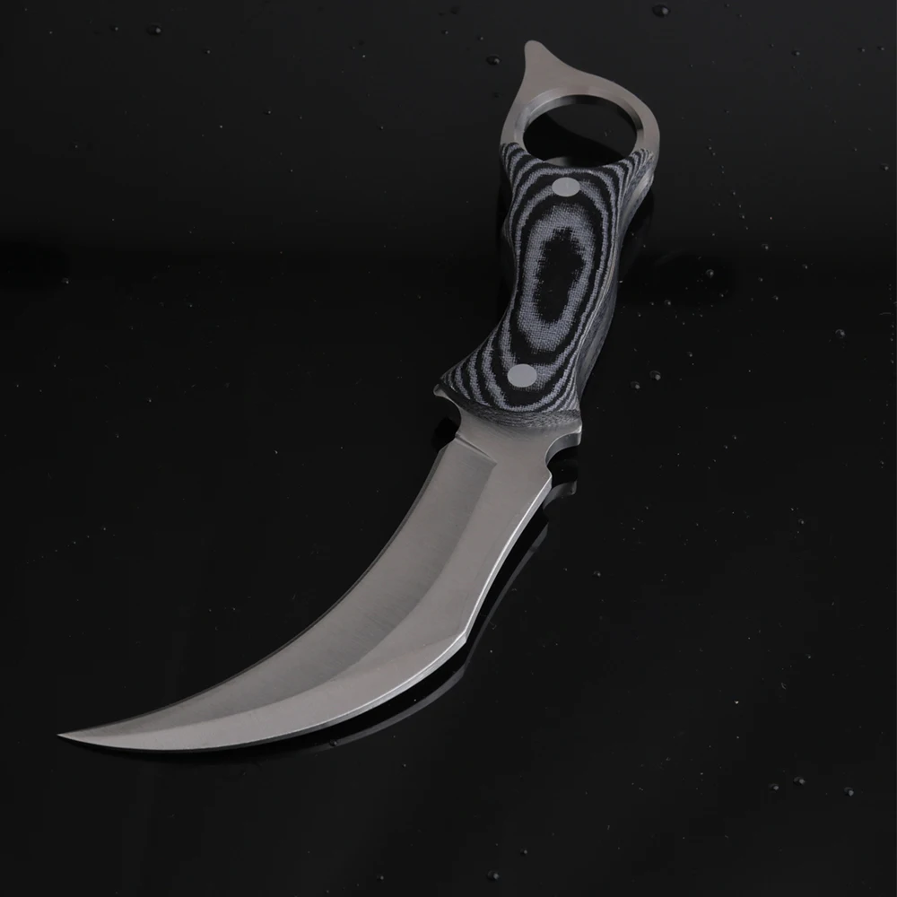 Тактический фиксированный нож 440C стальной клинок в форме клешни Karambit походные