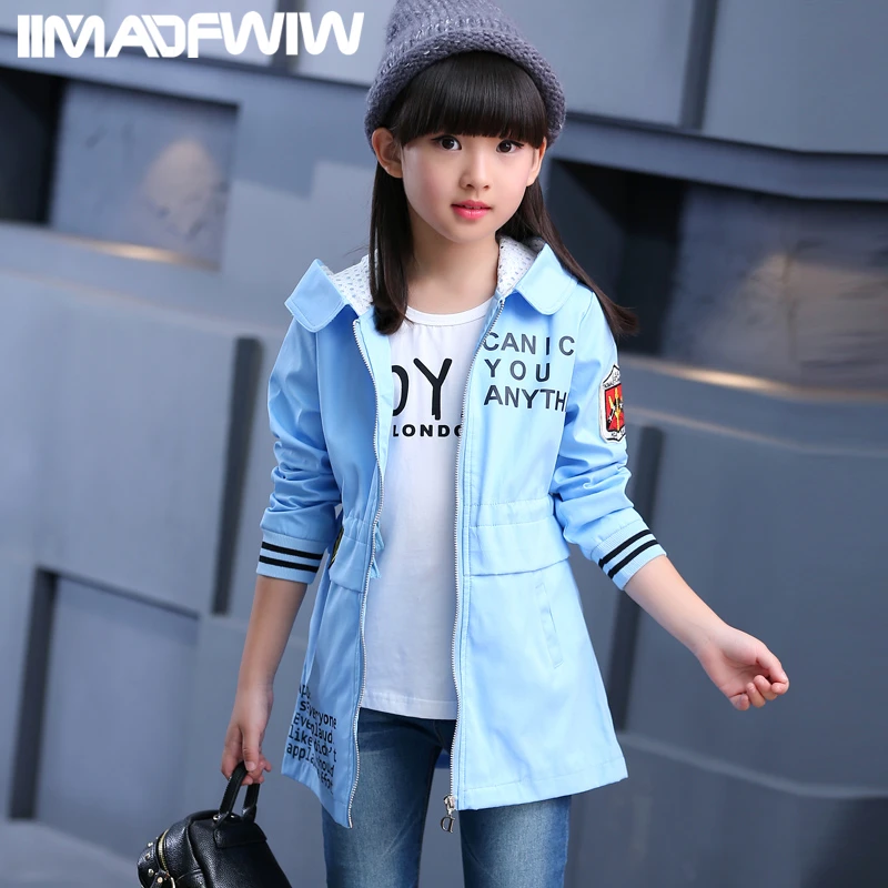 Демисезонная куртка из полиэстера для девочек новинка 2021 модная ветровка в