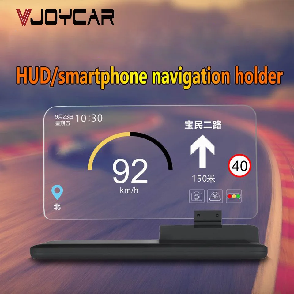 Универсальный автомобильный проектор на лобовое стекло, дисплей Hud, универсальный держатель для мобильного телефона, автомобильный проекционный спидометр, подставка для навигации