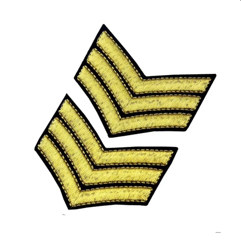 2 шт. золотистые нашивки в полоску железная нашивка ткань с узором аппликация