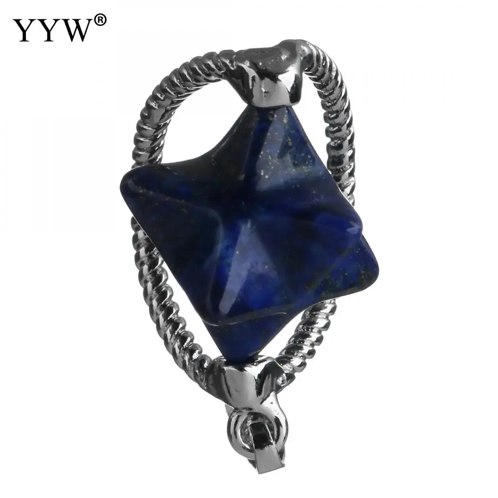 

YYW New Small Natural Stone Pendant Lapis Lazuli Amethysts Pink Crystal Merkaba Pencil Dowsing Pendulum Reiki Healing Pendant