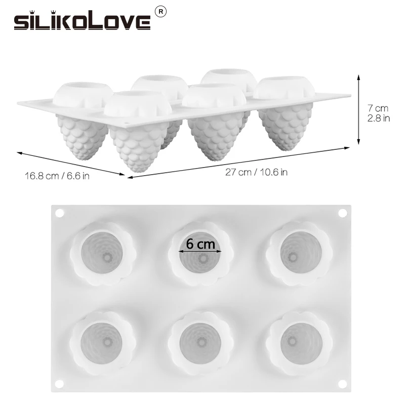 Силиконовые формы SILIKOLOVE в виде ананасов и сосновых конусов инструмент для