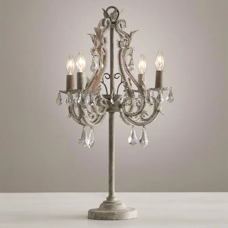 Классическая французская Хрустальная настольная лампа BOCHSBC винтажные железные