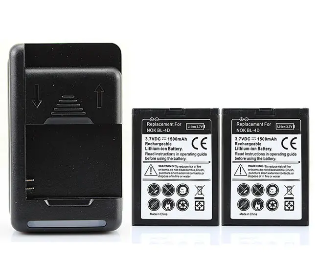 Аккумулятор для телефона 2x1500 мАч и зарядное устройство USB Nokia N97 Mini N8|bl-4d battery|1500