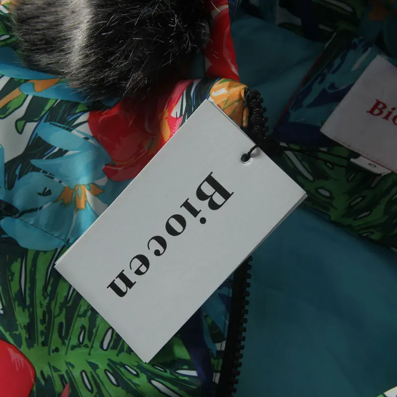Biocen 2018 зимнее пальто для женщин новая парка с принтом повседневное хлопковое
