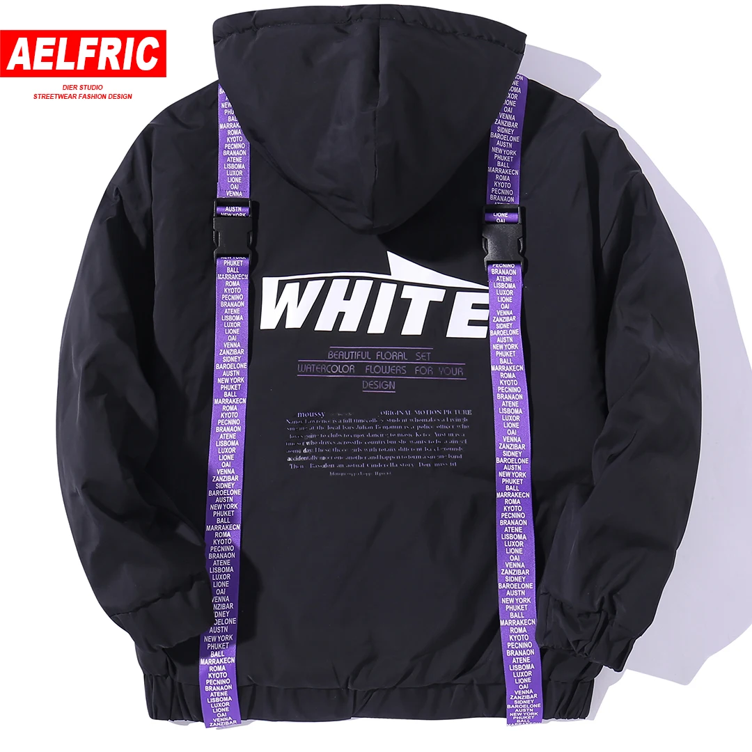 AELFRIC/Толстый Пуловер С Капюшоном; уличная одежда; зимние теплые толстовки с буквенным принтом и карманами; цветные ленты; толстовки в стиле хип-хоп; свитера; KJ301