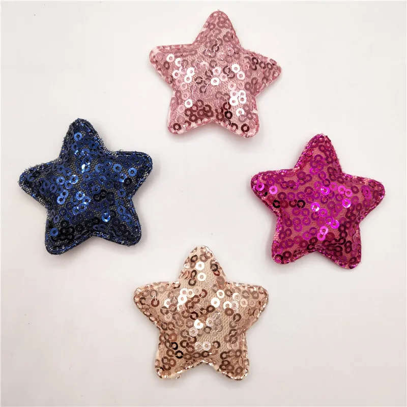 100 шт./лот блестящие нашивки с аппликацией в виде пятизвездочек для одежды