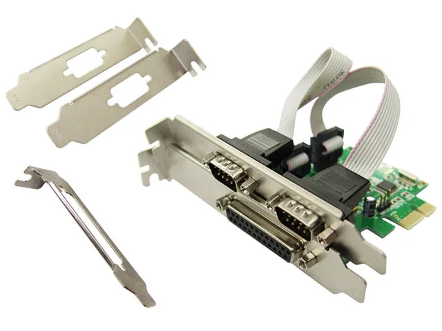 MosChip MCS9901 PCI express на 2 порта порт DB9 com + принтер DB25 LPT 1 карта RS-232 IEEE 1284 PCIe контроллера |