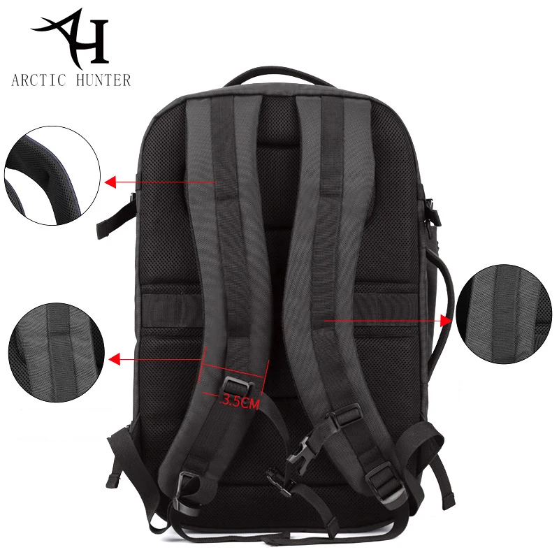Arctic Hunter мужской рюкзак большой емкости деловой на два плеча школьный ноутбук 15 6