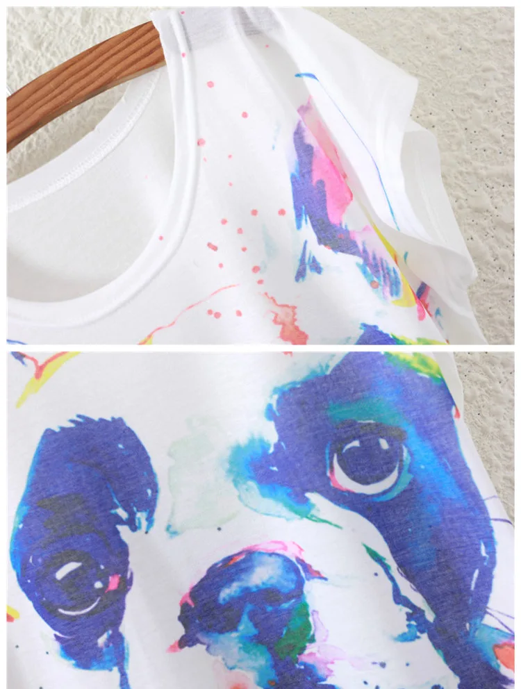 2019 летняя новая Акварельная женская футболка с короткими рукавами в европейском