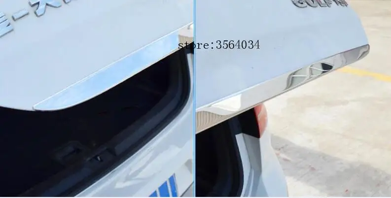 For VW POLO hatchback 2011- Chrome Rear Trunk Door Cover Tail Gate Trim Back Boot Hatch Garnish Moulding Styling Sticker