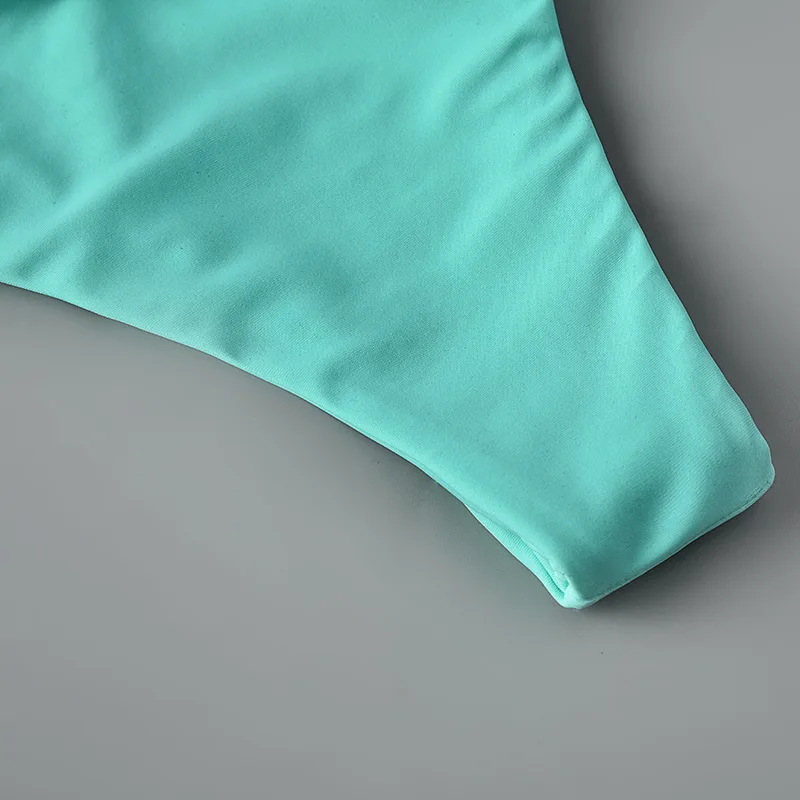 Неоновый купальник женский пуш-ап бикини купальный костюм женский пляжный микро бикини красный флуоресцентный зеленый розовый Глубокий V бикини костюмы