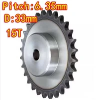diameter33mm 25h 45steel 15teeths precision small chain wheel m5 standard screw hole pitch 6 35mm hole d6mm