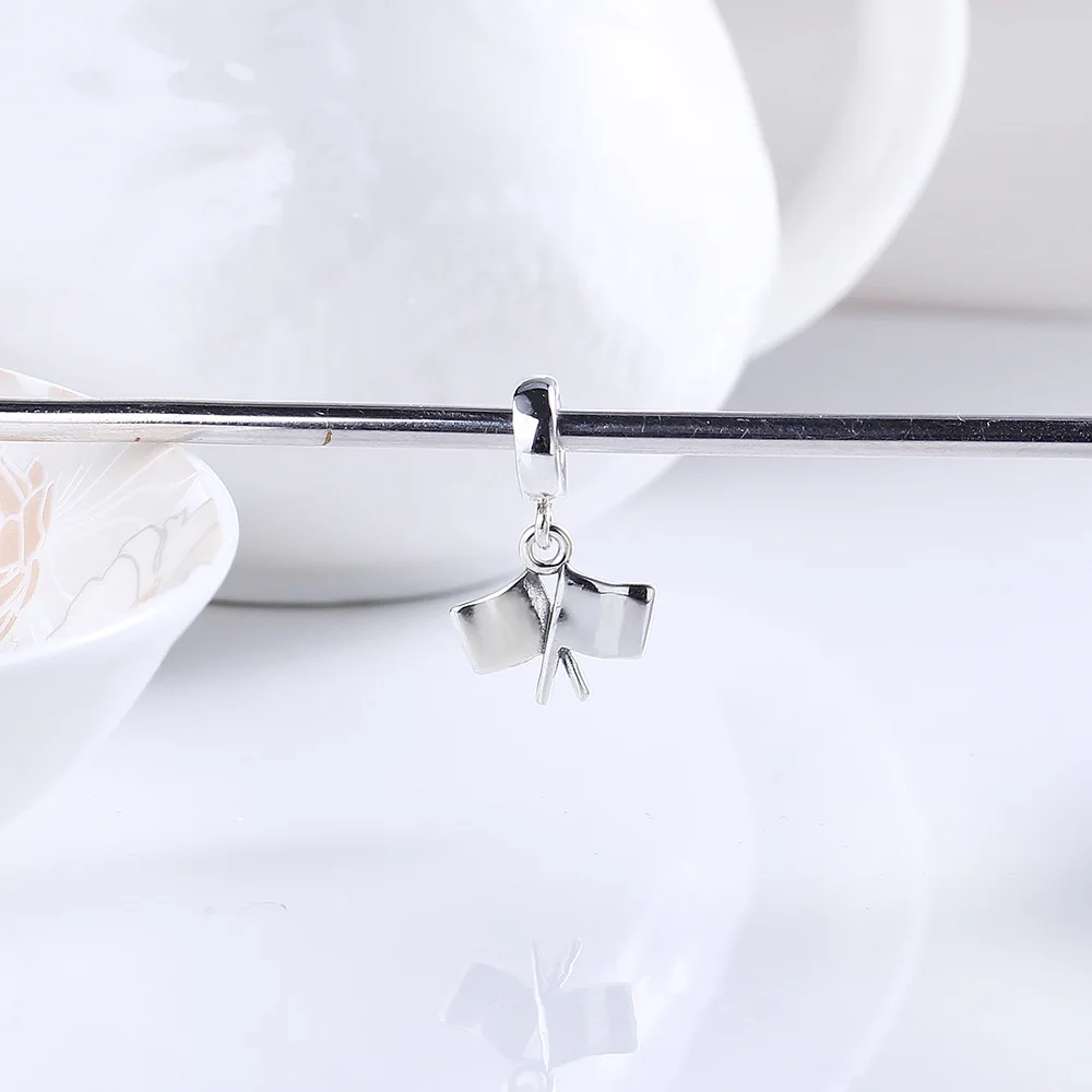 Новый Гонки Клетчатый Флаг Кулон 100% Стерлингового Серебра 925 DIY Ювелирных Изделий