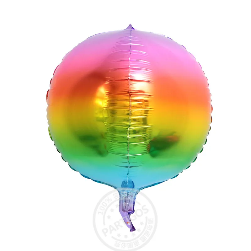 rainbow 1 шт. 22 дюймов 4D градиент Цвет круглые шары Цвет Фул глобальной Свадебные украшения ко дню рождения, вечерние Декор гелий Фольга воздушные шары - Цвет: rainbow