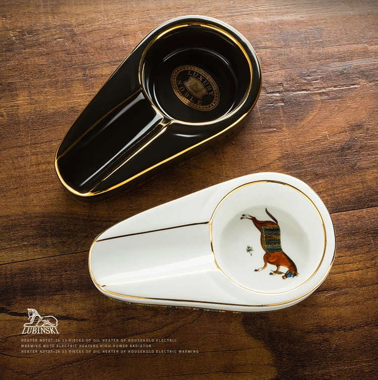 Lubinski Cigar Ashtray Smoking Accessories Classic Creative European Ceramic Painting Portable Household | Дом и сад
