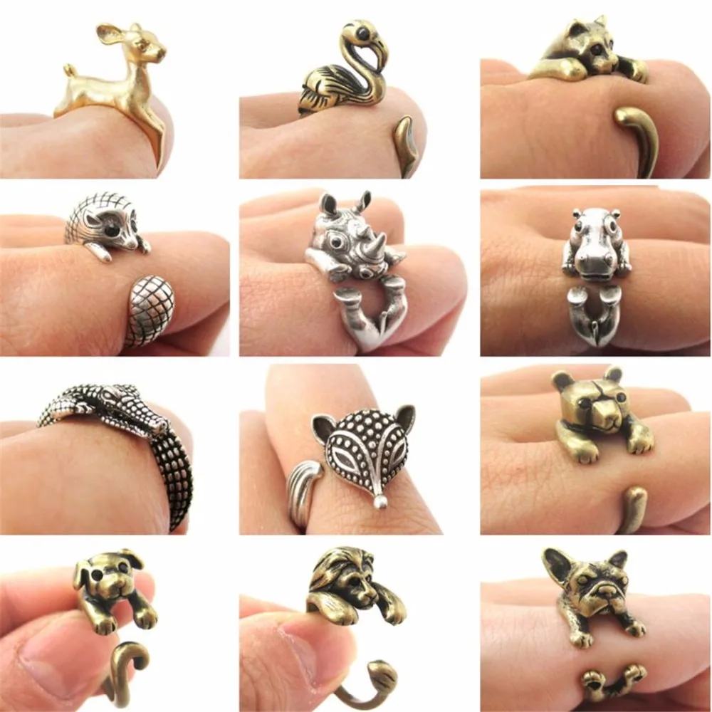 Милые животные QIAMNI, кошка, волк, Лев, кролик, лошадь, собака, слон, крокодил, лиса, бриллианты, женские и мужские ювелирные изделия на день рождения, подарок любимому питомцу