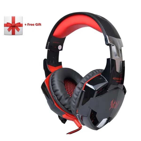 G2000 red KOTION EACH G2000 игровая гарнитура проводные наушники стерео Hifi геймерские наушники с микрофоном светодиодный светильник светящиеся музыкальные гарнитуры - Цвет: G2000 red