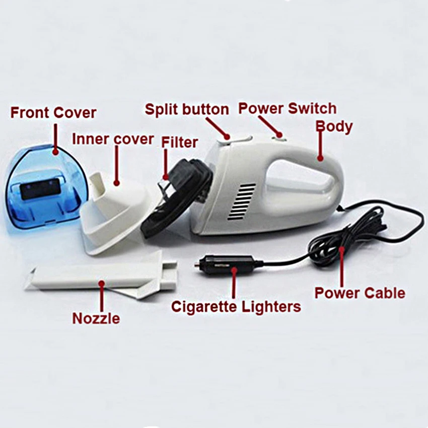 Автомобильные аксессуары новый портативный автомобильный пылесос 12 В ручной с