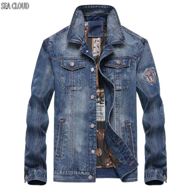 

82 Autumn plus size denim jacket male outerwear long-sleeve male Turn-down Collar loose big denim waist coat 2xl-7xl