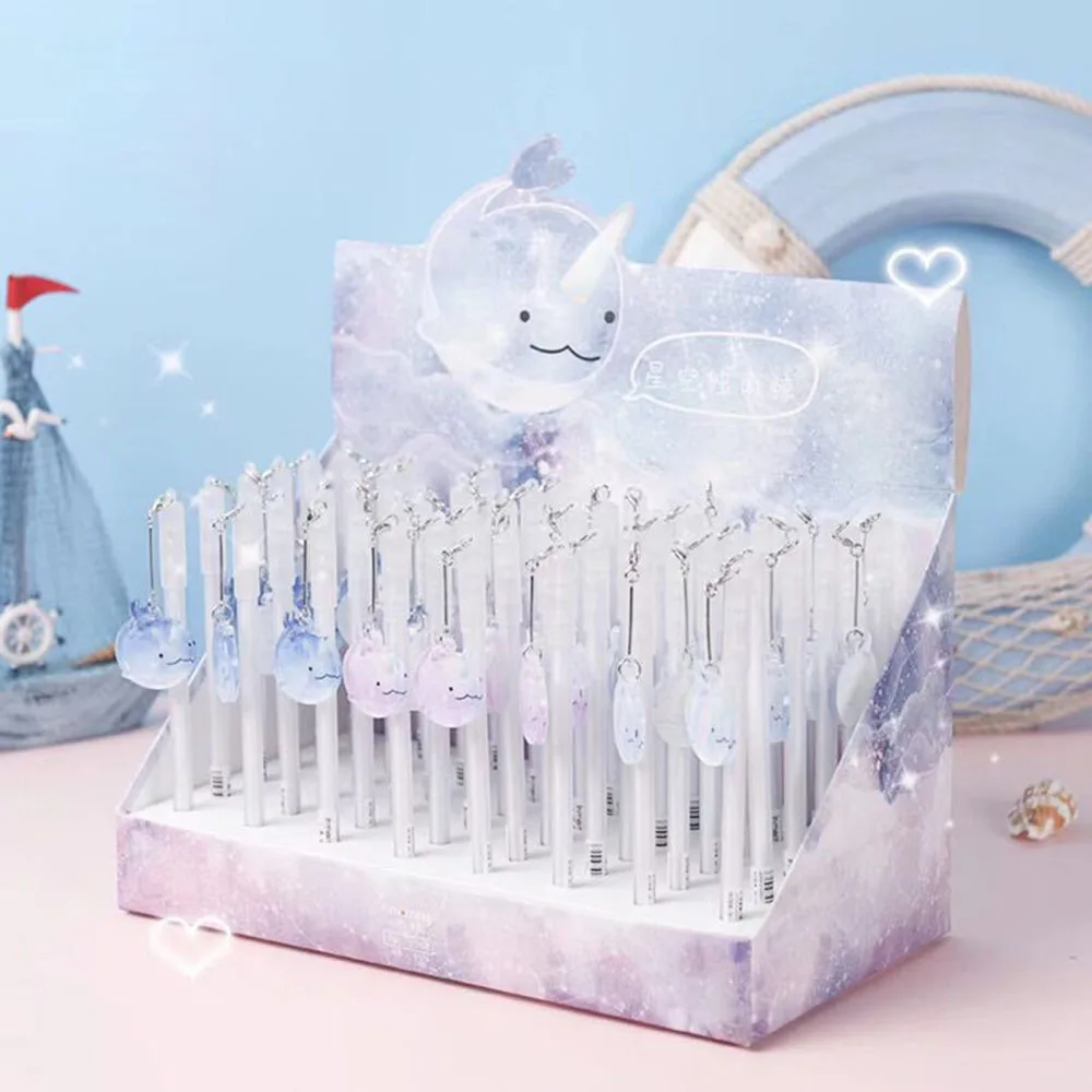 1 шт. милый Kawaii Narwhal кулон гелевая ручка подпись Escolar Papelaria школьные офисные