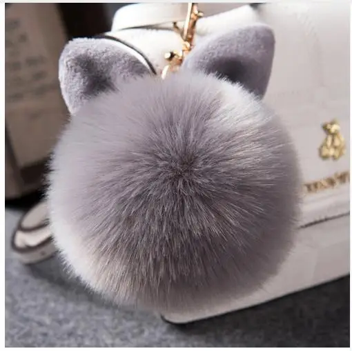 ZOEBER брелок для ключей с зайкой Pom ключ &quotПомпон&quot Кольца кролик мех мяч Porte Clef Pompom