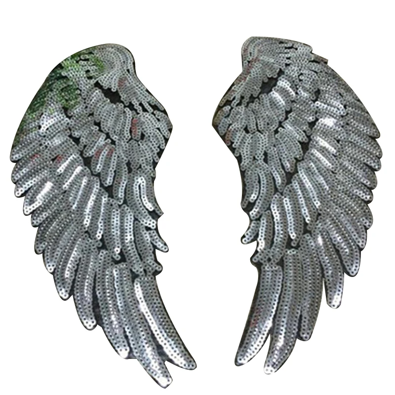 Для женщин/Для мужчин/дети вышивка блестками патч 31 см Золотой/Серебряный Крыло
