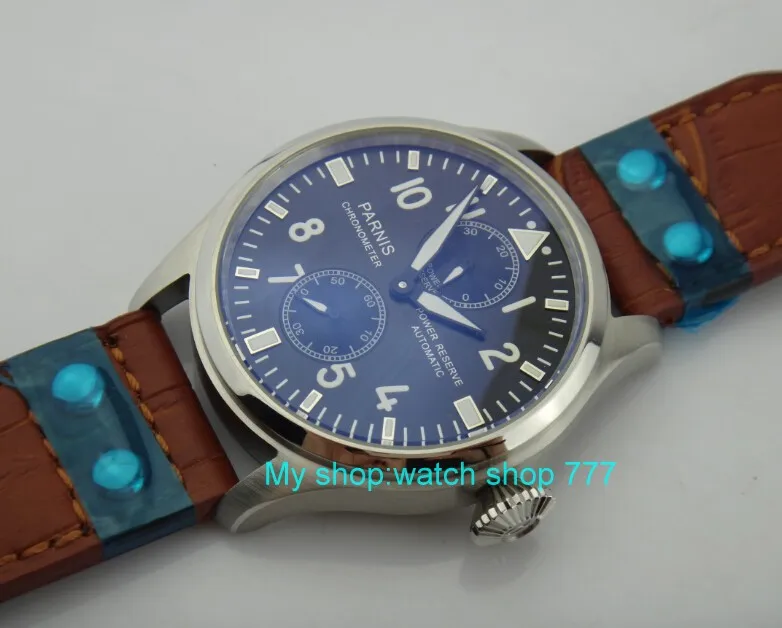 Мужские часы PARNIS ST2530 автоматические механические с черным циферблатом 47 мм|watch