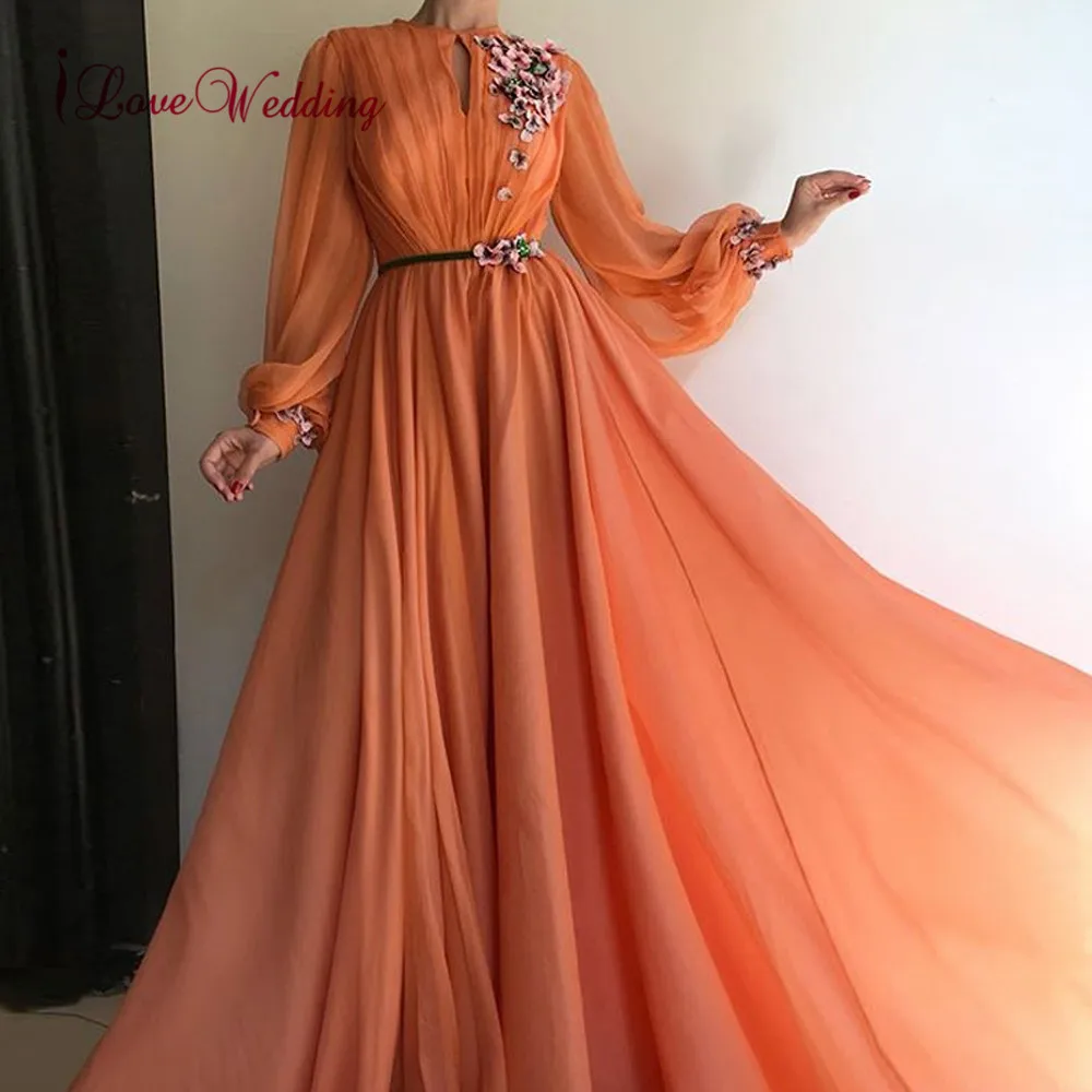 ILoveWedding вечерних платьев с длинным круглым воротником кружевная вышивка