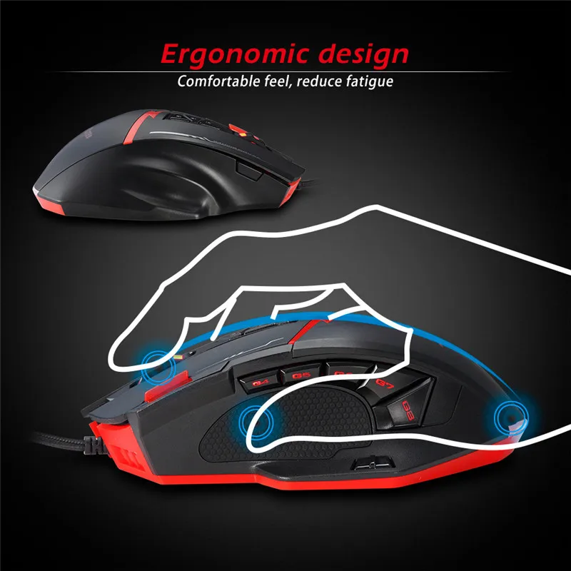 Zelotes C15 игровая мышь, компьютерная мышь, ручная игра, 7000 dpi, 13 программируемых кнопок, настройка веса, игровая мышь, Dec24