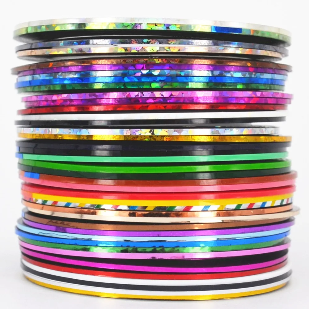 Хит 32 рулона + 1 чехол разноцветные рулоны полосатая лента линия сделай сам для