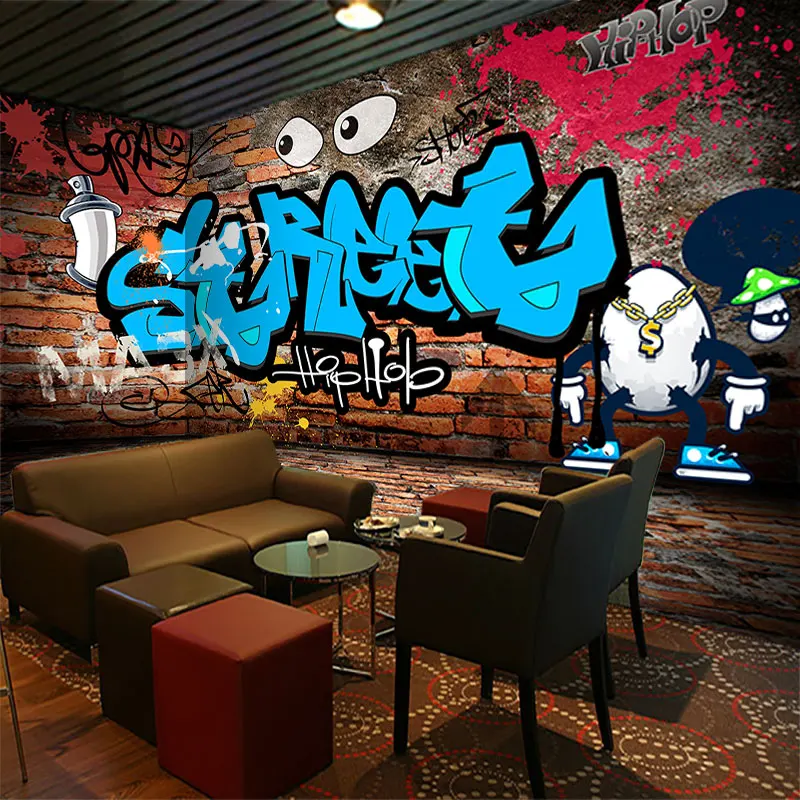 Большой 3D Фотофон с рисунком животных большой кирпичный фон для ресторана отеля