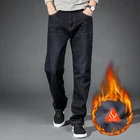 Зимние теплые мужские джинсы 2020, толстые Стрейчевые брюки, мужские хлопковые брюки, большие размеры 40 42 44