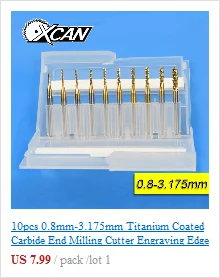 XCAN 7 шт. 4 флейты 1 мм-8 мм вольфрамовые карбидные концевые фрезы 45 градусов концевые фрезы фрезерные станки с ЧПУ фрезы Фрезы
