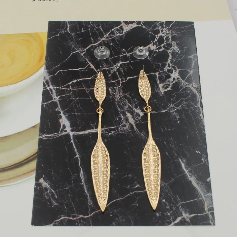 Модные длинные висячие серьги hyperbole Стразы с листьями для женщин и девушек