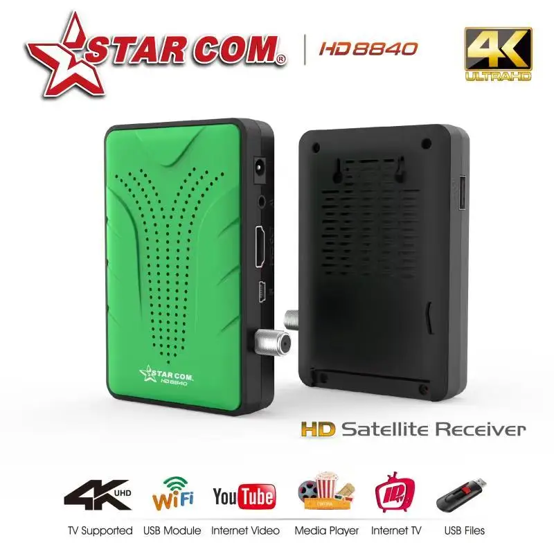 Starcom 4k приемник спутниковый декодер Бесплатный ТВ цифровая коробка поддержка IPTV