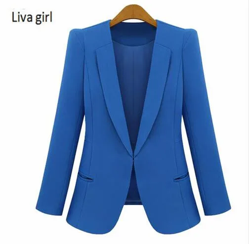 

Новинка Весна 2019, женские блейзеры, модный Женский Тонкий Блейзер, офисный пиджак ярких цветов, женское офисное пальто, макси-Размер